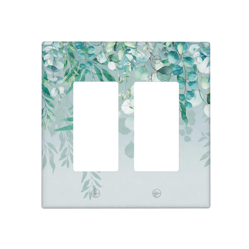 Green Leaves Double Rocker Light Switch Cover Wall Plate 2 Gang Decorative Room Bedroom Funny Wallplate Lightswitch Faceplate 4.5" x 4.5" Green Leaves Double Rocker Light Switch Cover Wall Plate 2 Gang Decorative Room Bedroom Funny Wallplate Lightswitch Faceplate 4.5" x 4.5"