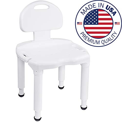 Medical Tool-Free Spa Bathtub Adjustable Shower Chair Seat Bench and Bench with Back