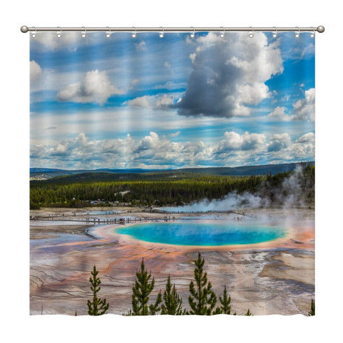 Shower Curtains Landscape Travel Nature Nationalpark 72 x 72 Inch Shower Curtain Set with 12 Hooks Home Bathroom Bathtubs Decor Polyester Fabric Machine Washable Durable