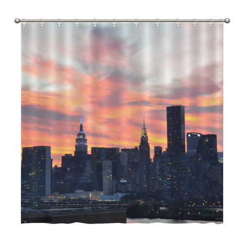 Shower Curtains View of in The Sunset 72 x 72 Inch Shower Curtain Set with 12 Hooks Home Bathroom Bathtubs Decor Polyester Fabric Machine Washable Durable Shower Curtains View of in The Sunset 72 x 72 Inch Shower Curtain Set with 12 Hooks Home Bathroom Bathtubs Decor Polyester Fabric Machine Washable Durable