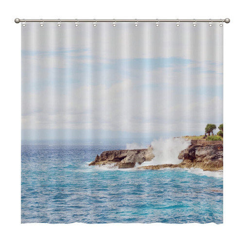 Shower Curtains Landscape 72 x 72 Inch Shower Curtain Set with 12 Hooks Home Bathroom Bathtubs Decor Polyester Fabric Machine Washable Durable