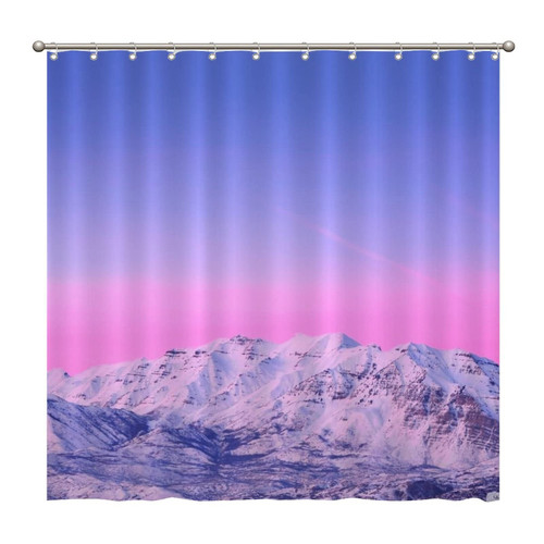 Shower Curtains Timpanogos Mountain 72 x 72 Inch Shower Curtain Set with 12 Hooks Home Bathroom Bathtubs Decor Polyester Fabric Machine Washable Durable