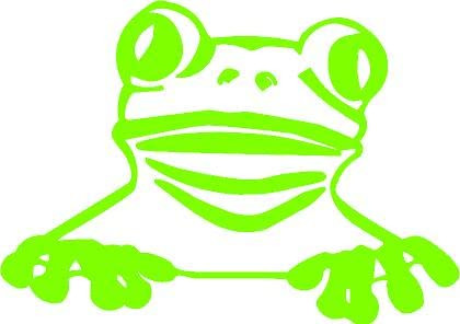 Just For Fun Lime Green - 6 x 4.25 Frog Peeking Toad Vinyl Die Cut Decal Bumper Sticker, Windows, Cars, Trucks, laptops, etc