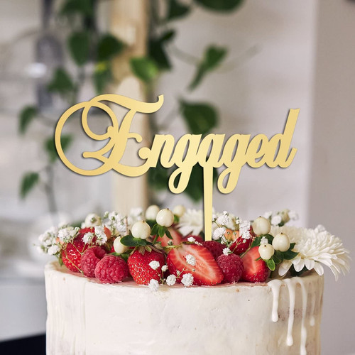 Engaged Cake Toppers Gift For Bride Groom Personalized Wedding Cake Toppers Funny Wedding Rustic Cake Decor Engagement Anniversary Party Decoration Cake Supplies