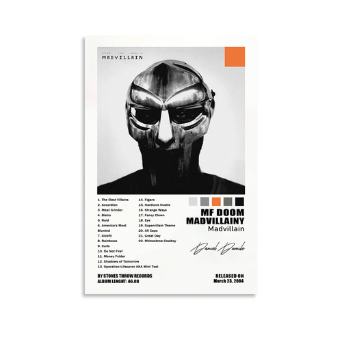 Mf Doom Poster Madvillainy Album Cover Posters Poster Decorative Painting Canvas Wall Art Living Room Posters Bedroom Painting 16x24inch(40x60cm)