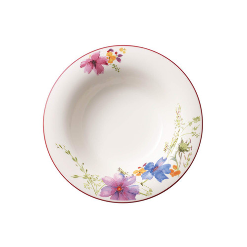 Villeroy & Boch Mariefleur Basic Rim Soup, 9 in, White/Multicolored