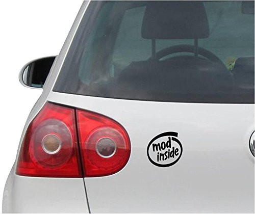 INDIGOS UG Car Sticker - Bumper - Decal - JDM - Die Cut - Mod Inside Fenster Laptop Vinyl - Sticker - Black - 88mmx88mm