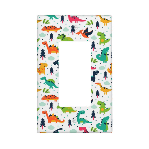 Cartoon Dinosaur Single Rocker Light Switch Cover Decorative 1 Gang Wall Plate Plastic Bedroom Room Cute Decor Electrical Faceplate 4.5 X 2.76 In Cartoon Dinosaur Single Rocker Light Switch Cover Decorative 1 Gang Wall Plate Plastic Bedroom Room Cute Decor Electrical Faceplate 4.5 X 2.76 In
