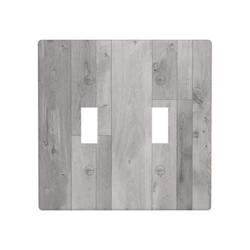 Rustic Wood Pattern Grey Wall Plate Double Toggle Decorative Light Switch Cover for Kitchens Bathrooms Farmhouses Bedrooms 2 Gang Faceplate Standard Size 4.5" x 4.5" Rustic Wood Pattern Grey Wall Plate Double Toggle Decorative Light Switch Cover for Kitchens Bathrooms Farmhouses Bedrooms 2 Gang Faceplate Standard Size 4.5" x 4.5"