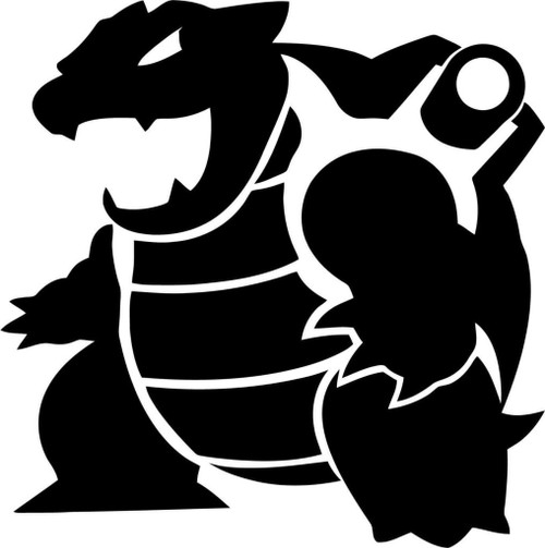 Anime Blastoise Vinyl Stickers Symbol 5.5" Decorative DIE Cut Decal for Cars Tablets LAPTOPS Skateboard - Black
