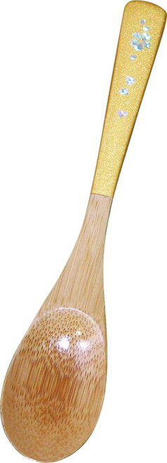 Alphax 906971 Gold Spoon, 5.6 x 1.1 inches (14.3 x 2.8 cm), Flower Glitter, Small