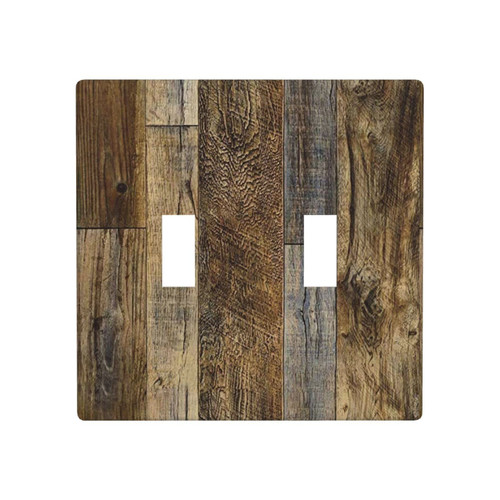Country Wood Print Light Switch Cover Farmhouse Decorative 2 Gang Double Toggle Wall Plate Standard Size Faceplate 4.5" x 4.5" Rustic Switch Plate Cover for Electrical Kitchen Room Bedroom Bathroom Country Wood Print Light Switch Cover Farmhouse Decorative 2 Gang Double Toggle Wall Plate Standard Size Faceplate 4.5" x 4.5" Rustic Switch Plate Cover for Electrical Kitchen Room Bedroom Bathroom