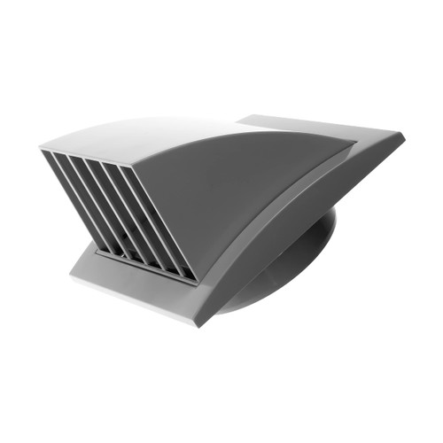 Vent Systems Gray 6" inch Exhaust Vent Cover - Dryer Vent Hood - Louvered Dryer Cover - Vent Hood Cap - One-Directional Plastic Air Supply Grille - Non Return Valve - Outlet Cowl Air Vent Grille