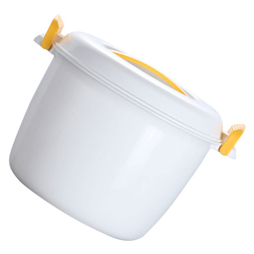 Angoily Microwave Rice Cooker Steamer Pasta Cooker Microwave Food Container Fish Vegetable Veggie Steamer Steaming Bowl for Cooking Yellow