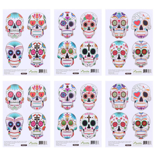 TomaiBaby 6 Sheets Sugar Skull Wall Stickers Halloween Wall Decals Day of The Dead Vinyl Wall Sticker Wall Mural Halloween Party Decoration TomaiBaby 6 Sheets Sugar Skull Wall Stickers Halloween Wall Decals Day of The Dead Vinyl Wall Sticker Wall Mural Halloween Party Decoration
