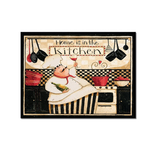 Vintage French Chef Canvas Wall Art Happy Chef Modern Cooking Painting Poster Canvas Painting Wall Art Poster for Bedroom Living Room Decor 8x10inch(20x26cm) Unframe-style