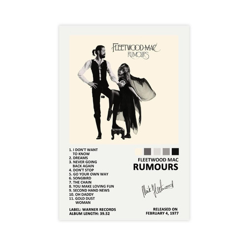 YTGMO Fleetwood Mac Rumours Music Album Cover Signed Limited Poster Canvas Poster Bedroom Decor Sports Landscape Office Room Decor Gift Unframe:12x18inch(30x45cm)