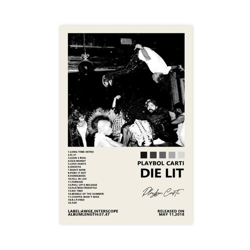 TOBIANG Playboi Carti Die Lit Music Album Cover Signed Limited Poster Canvas Poster Wall Art Decor Print Picture Paintings for Living Room Bedroom Decoration Unframe 16x24inch(40x60cm) TOBIANG Playboi Carti Die Lit Music Album Cover Signed Limited Poster Canvas Poster Wall Art Decor Print Picture Paintings for Living Room Bedroom Decoration Unframe 16x24inch(40x60cm)