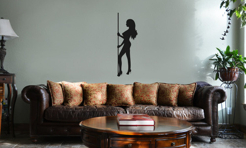 Decal Serpent Sexy Stripper Pole Girl Silhouette Vinyl Wall Mural Decal Home Decor Sticker (Black) Decal Serpent Sexy Stripper Pole Girl Silhouette Vinyl Wall Mural Decal Home Decor Sticker (Black)