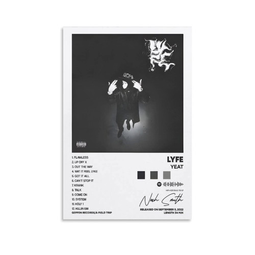 FPL Yeat Poster Lyfe Album Cover Poster Decorative Painting Canvas Wall Art Living Room Posters Bedroom Painting 08x12inch(20x30cm)