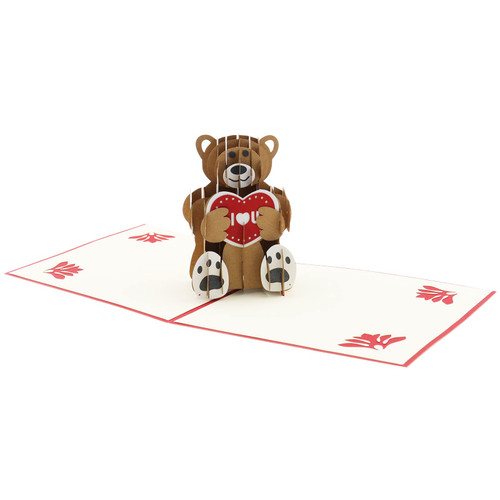 Love Bear Pop Up Card Creative Greeting Card with Envelope 3D Pop-up Greeting Card for Birthdays Graduations Wedding Anniversaries