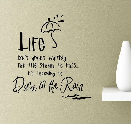 Life Isn't About Waiting for The Storm to Pass. It's Learning to Dance in The rain Umbrella Silhouette Vinyl Wall Art Inspirational Quotes Decal Sticker Life Isn't About Waiting for The Storm to Pass. It's Learning to Dance in The rain Umbrella Silhouette Vinyl Wall Art Inspirational Quotes Decal Sticker