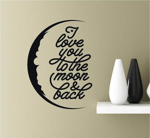 Southern Sticker Company I Love You to The Moon & Back Vinyl Wall Art Inspirational Quotes Decal Sticke