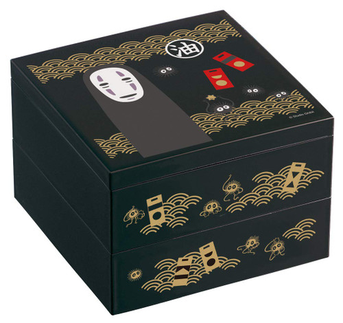 Studio Ghibli via Bandai Skater - Spirited Away - No Face Traditional Japanese Lacquer Ware - 2 Tier Bento Box, Skater Official Studio Ghibli Merchandise