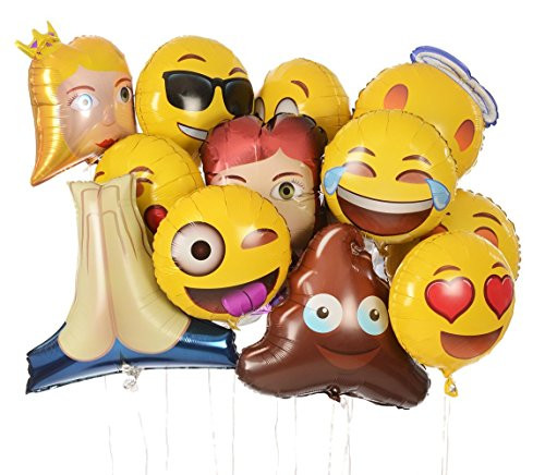 Emoji Universe: Jumbo Foil Emoji Helium Balloons, 12-Pack