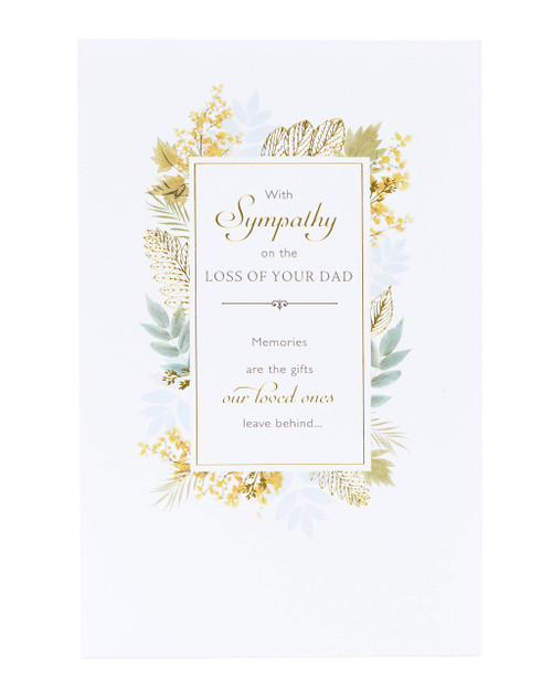 UK Greetings Dad Sympathy Card - Sorry for Your Loss Card - Condolence Card - Bereavement Card,White