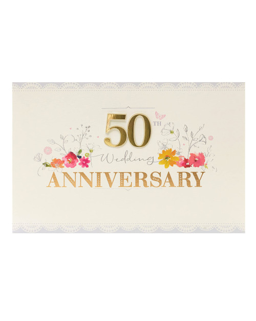 50th Wedding Anniversary Card - Golden Wedding Anniversary Card - 50th Wedding Day Anniversary Celebration Card