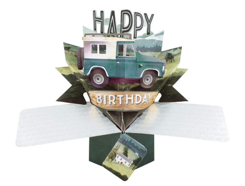 Happy Birthday Jeep Pop-Up Greeting Card Original Second Nature 3D Pop Up Cards