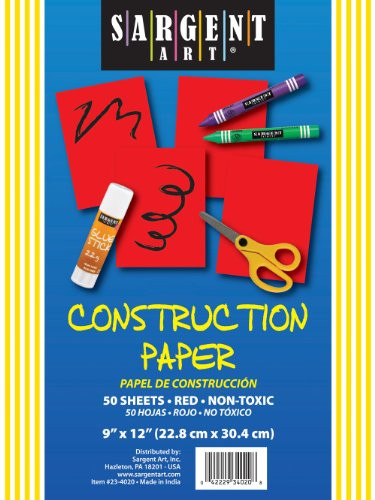 Sargent Art 23-4020 50-Count Red Construction Paper