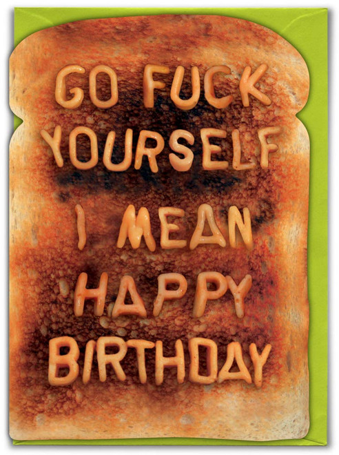 Funny Rude Offensive 'Go rself' Birthday Greetings Card
