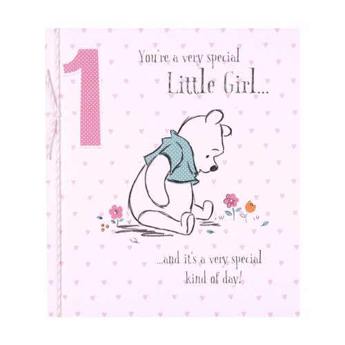Hallmark Age 1 Birthday Card for Little Girl - Winnie-The-Pooh Design