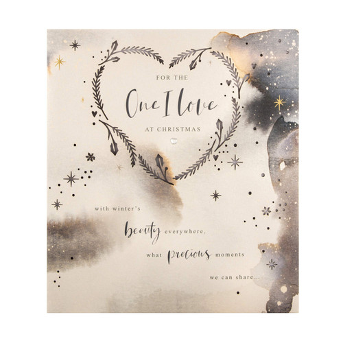 Hallmark Christmas Card for The One I Love - Traditional Heart Design