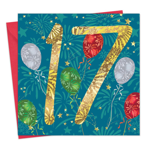 Twizler 17th Birthday Card for Teenager - 17 Year Old Card - Age 17 Birthday Card - Unisex 17th Birthday Card for Him Her Boy Girl - Happy Birthday Card Age 17 for Son Daughter Brother Sister