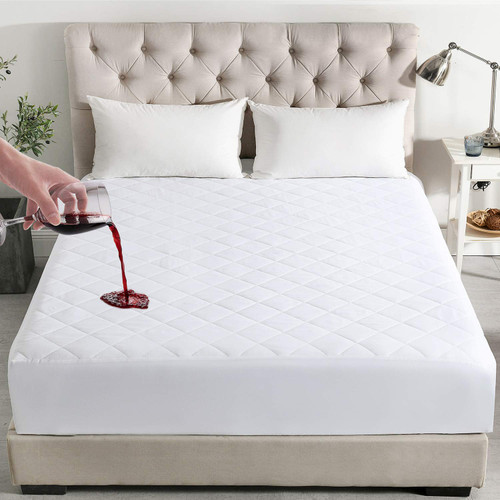 100% Waterproof Quilted Mattress Protector PAD, Hypoallergenic, Super Soft -Breathable and Noiseless Mattress Cover Stretches up to 18 Inches Deep Mattress Fitted Sheet Pad (Queen) 100% Waterproof Quilted Mattress Protector PAD, Hypoallergenic, Super Soft -Breathable and Noiseless Mattress Cover Stretches up to 18 Inches Deep Mattress Fitted Sheet Pad (Queen)