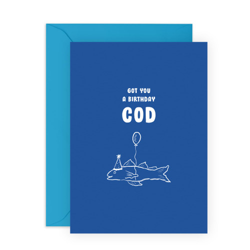 CENTRAL 23 Got You A Birthday Cod - Happy Birthday Card Funny - Fish Puns Jokes - Hilarious Birthday Cards For Mom Dad Men Women Son Daughter - Comes With Fun Stickers