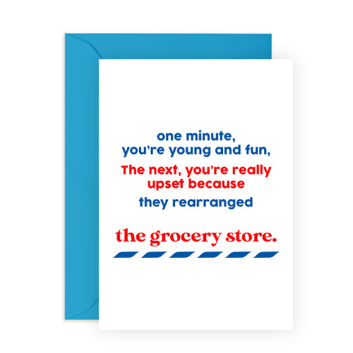 CENTRAL 23 Mom Birthday Card For Her - One Minute You're Young And Fun...Grocery Store - Friend Birthday Card Female Humor - Comes With Stickers