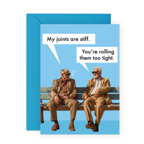 CENTRAL 23 Funny Birthday Cards For Men - Stiff Joints - Male Birthday Cards For Him - Jokes Gag Humor - Gifts For Brother Dad Uncle Friends Son - Comes With Fun Stickers BLOCK COLOUR