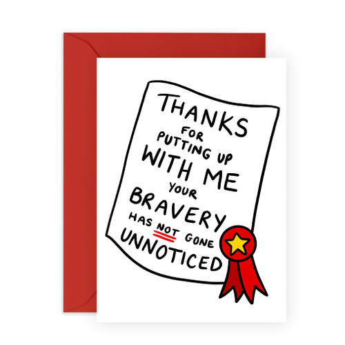 CENTRAL 23 Anniversary Card For Husband Wife Partner - Thanks For Putting Up With Me - Appreciation Gifts For Girlfriend Boyfriend Mom Dad - Birthday Cards For Son Daughter - Comes With Stickers