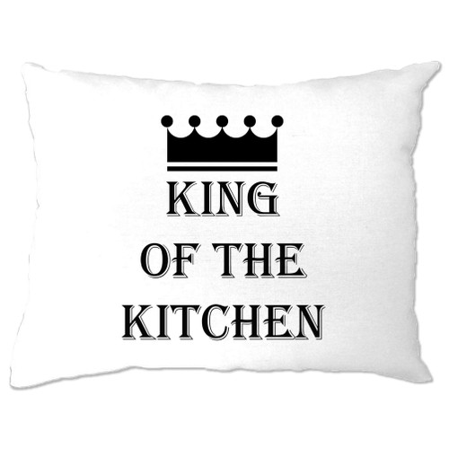 Tim And Ted Chef's Cooking Pillow Case King of The Kitchen Slogan Cook BBQ Dining Food White One Size