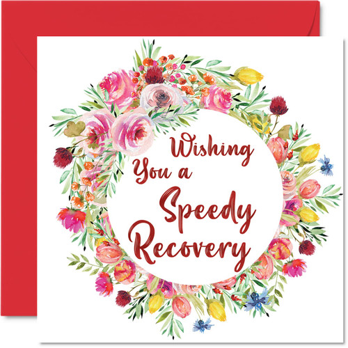 Get Well Soon Cards for Men - Wishing You A Speedy Recovery - Get Well Cards for Women, Get Well Soon, 5.7 x 5.7 Inch Get Well Greeting Cards for Best Friend Brother Sister Work Colleague