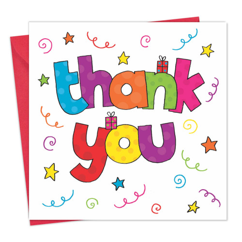 Twizler Thank You Card - Colorful Thank You Card - Thanks Card - Thank You Greeting Card - Childrens Thank You Card Kids
