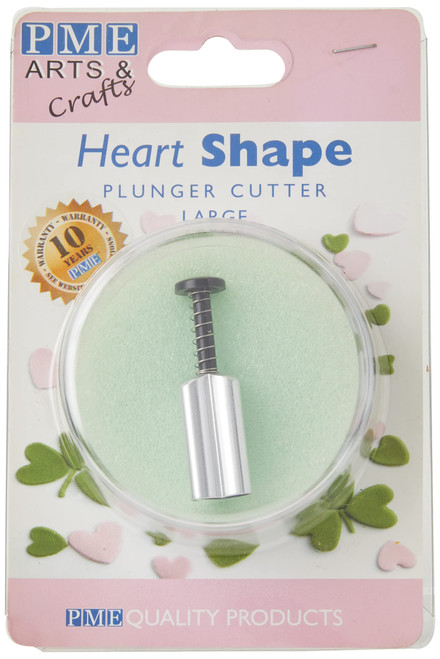 PME SUGARCRAFT PME Large Heart Anodised Aluminium Plunger Cutter Cake Icing Sugarcraft Tool, Standard, White