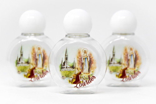3 Lourdes Water Bottles Filled with Lourdes Holy Water & Lourdes Prayer Card