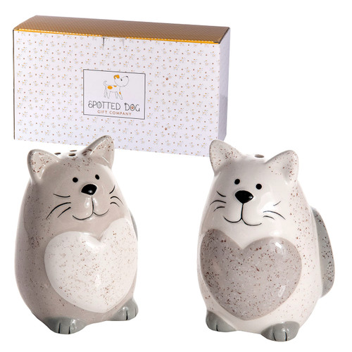 Cat Salt and Pepper Shaker Set - Cute Salt and Pepper Shakers - Ceramic Novelty Cat Kitchen Accessories- Gift for Cat Lovers