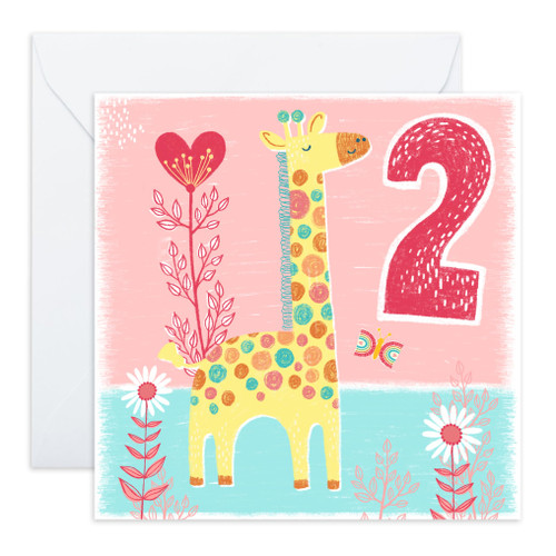 Central 23 - Cute Birthday Card for Her - 2nd Birthday Card - Daughter Birthday Card - Ideal Birthday Card for Kids - Comes with Cute Stickers