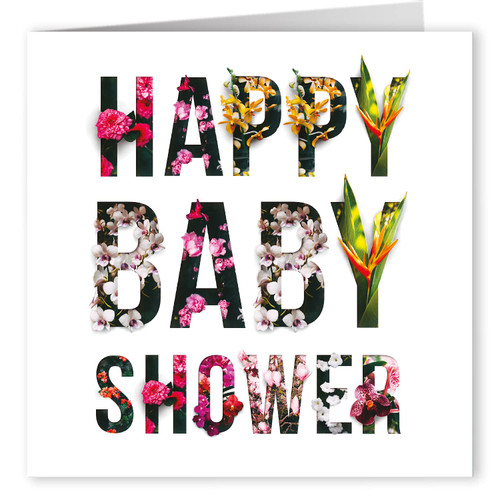 Cult Kitty - Floral Baby Shower - Baby Shower Card - Congratulations Baby Boy Card - Sweet New Baby Girl Card -Congrats Card for Couple - Congratulations Card to New Parents